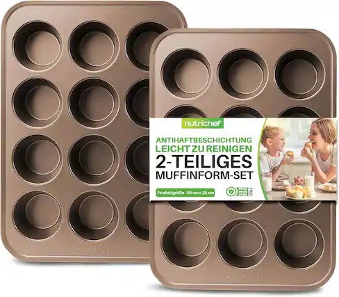 nutrichef ANTIHAFTBESCHICHTUNG LEICHT ZU REINIGEN 2-TEILIGES MUFFINFORM-SET PFOA PFOS PTFE FREI
Produktgröße: 39 cm x 28 cm