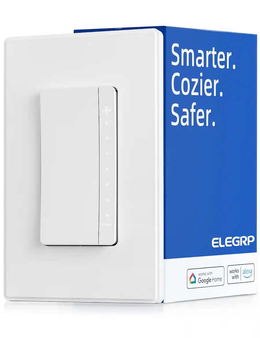 ELEGRP Smart Dimmer Light Switch Single Pole, Compatible with