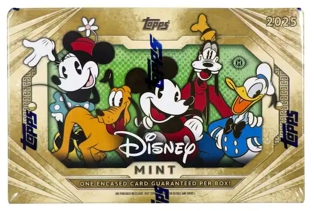 Topps 2025 Disney Mint One Encased Card Guaranteed Per Box! (No Purchase Necessary. Visit Topps.com for Details and Entry.)