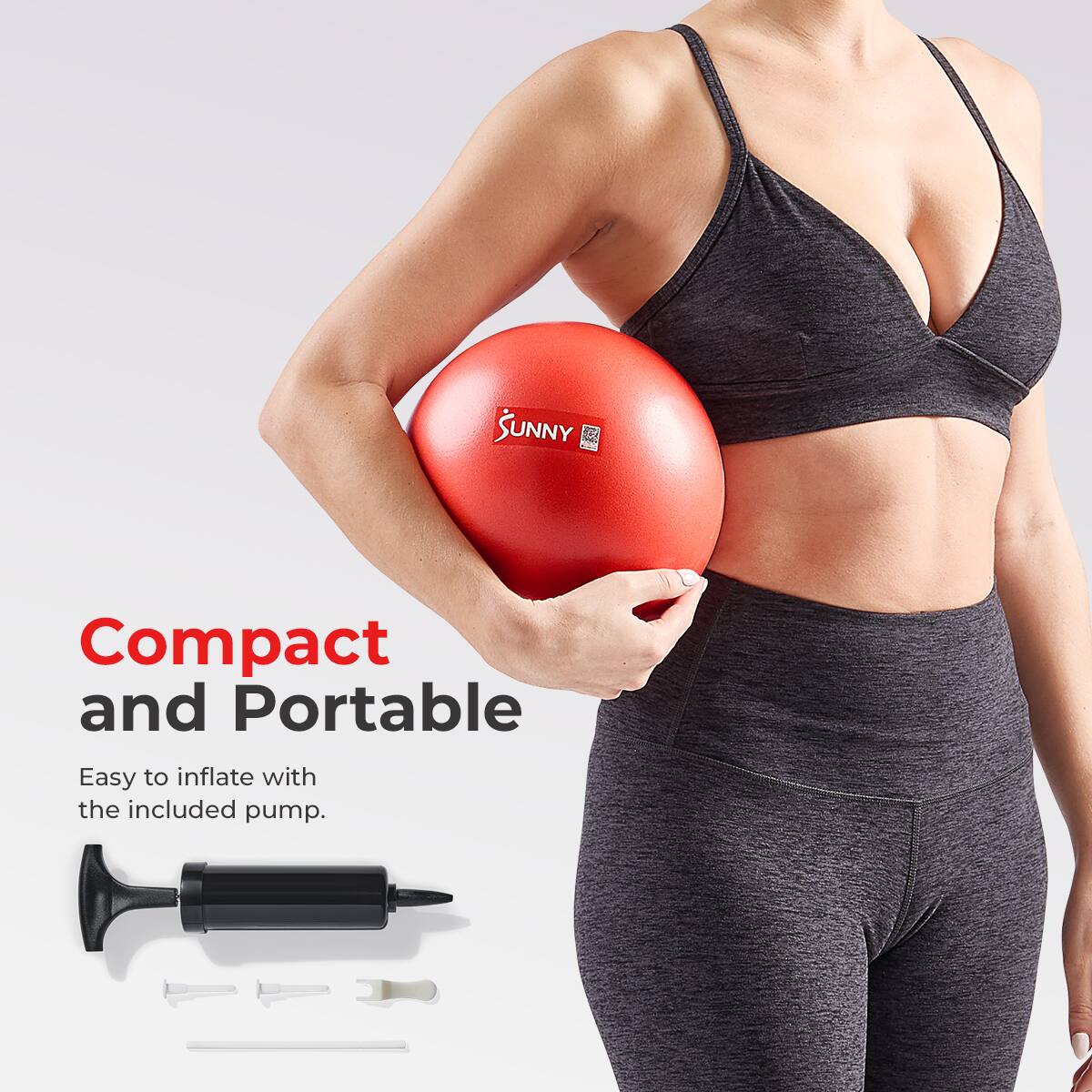 Compact and Portable  
Easy to inflate with the included pump.