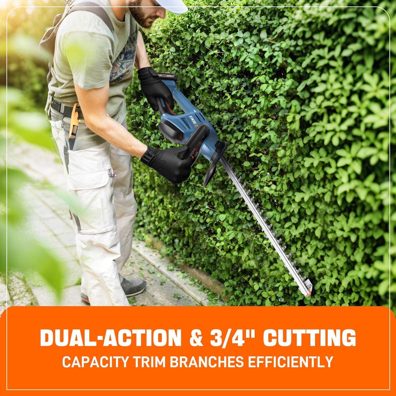 DUAL-ACTION & 3/4" CUTTING CAPACITY TRIM BRANCHES EFFICIENTLY