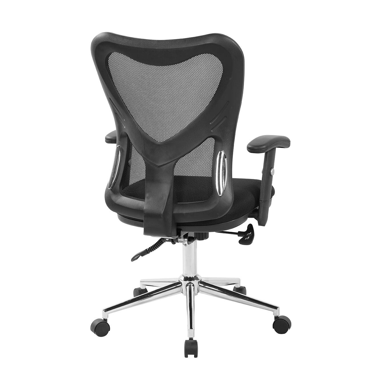 Back. Forest'nSky - Mobili High-Back Mesh Office Chair with Chrome Base, Black, Ergonomic Task Chair - Black.