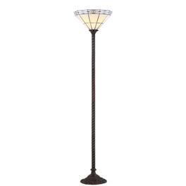 Jonathan Y - Moore Tiffany-Style 68.57" Torchiere LED Floor Lamp - Bronze