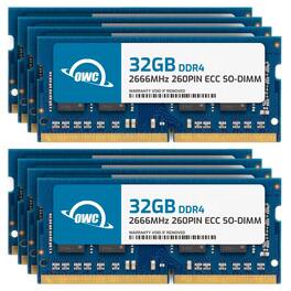 OWC - 256GB (8x32GB) DDR4 2666MHz PC4-21300 CL19 2RX8 ECC Unbuffered SODIMM 1.2V 260-pin Memory RAM - Black Chips