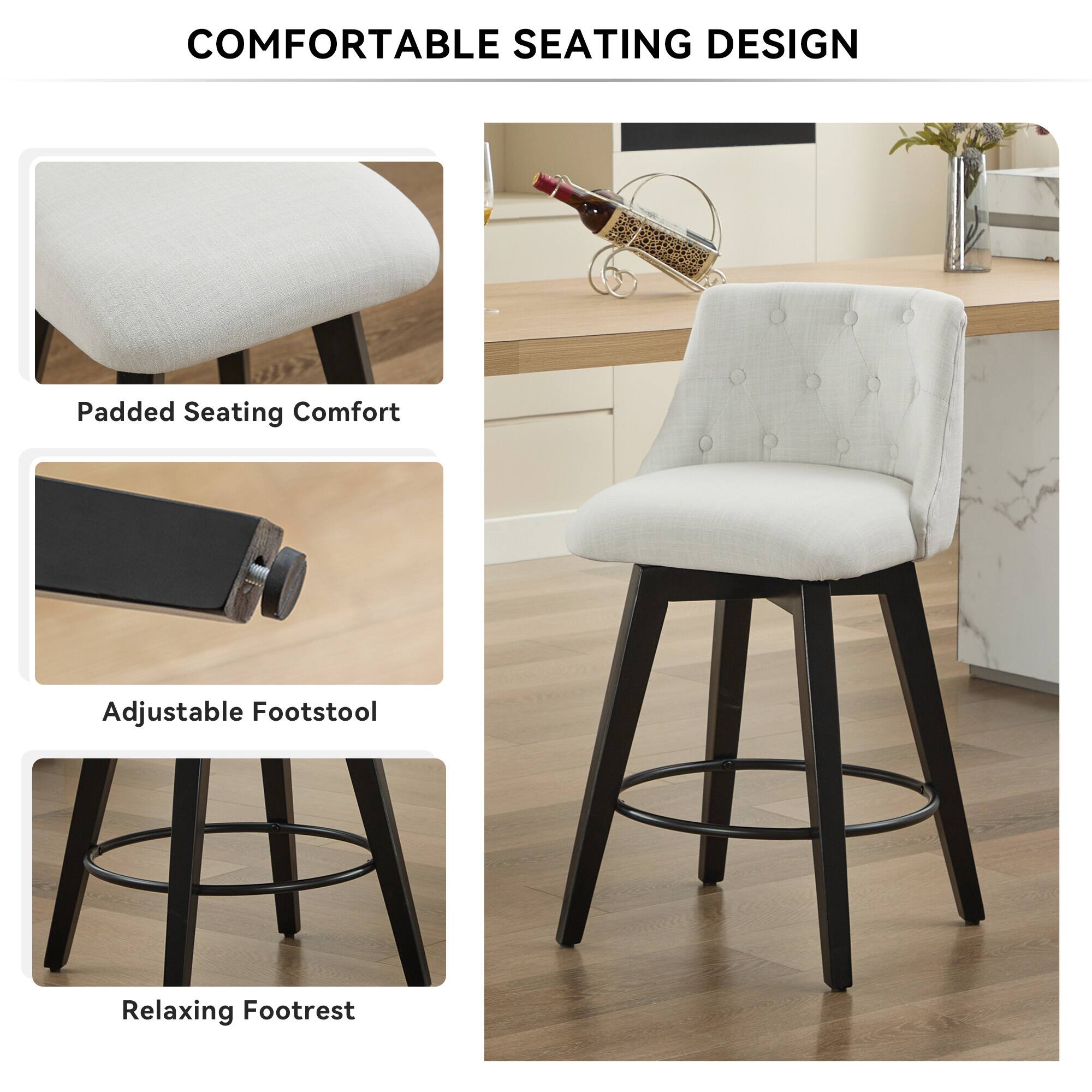 COMFORTABLE SEATING DESIGN

- Padded Seating Comfort
- Adjustable Footstool
- Relaxing Footrest
