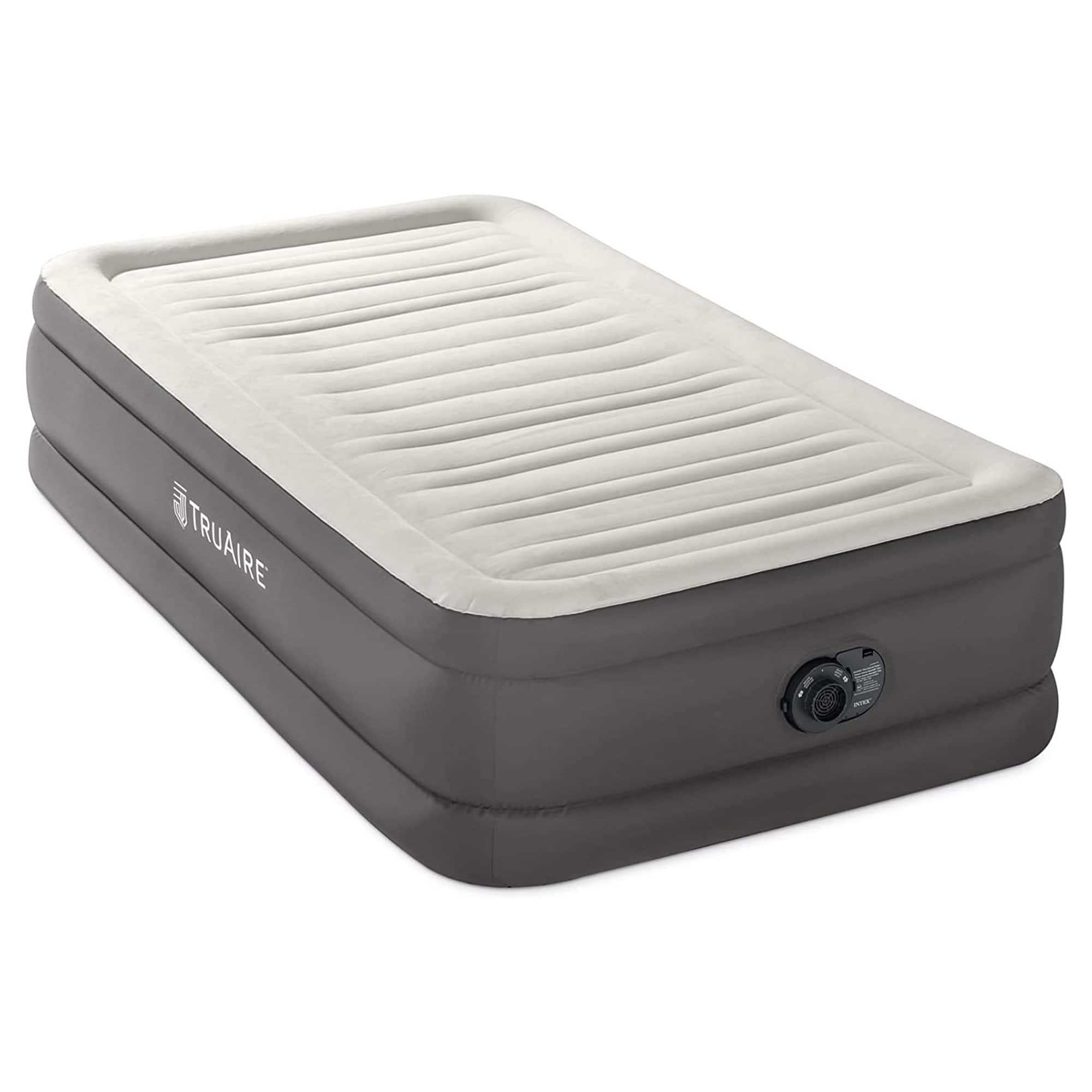 Intex TruAire Luxury Air Mattress with Fiber Tech and Built In Electric  Pump Gray 64091E - Best Buy, image size:2000x2000