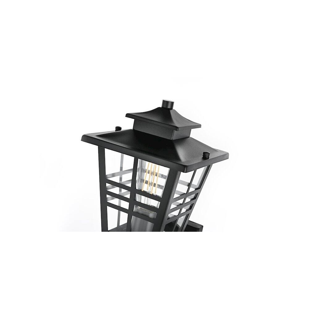 Left. Elegant Lighting - Macon 7 inch Outdoor Pendant in Black - Black.