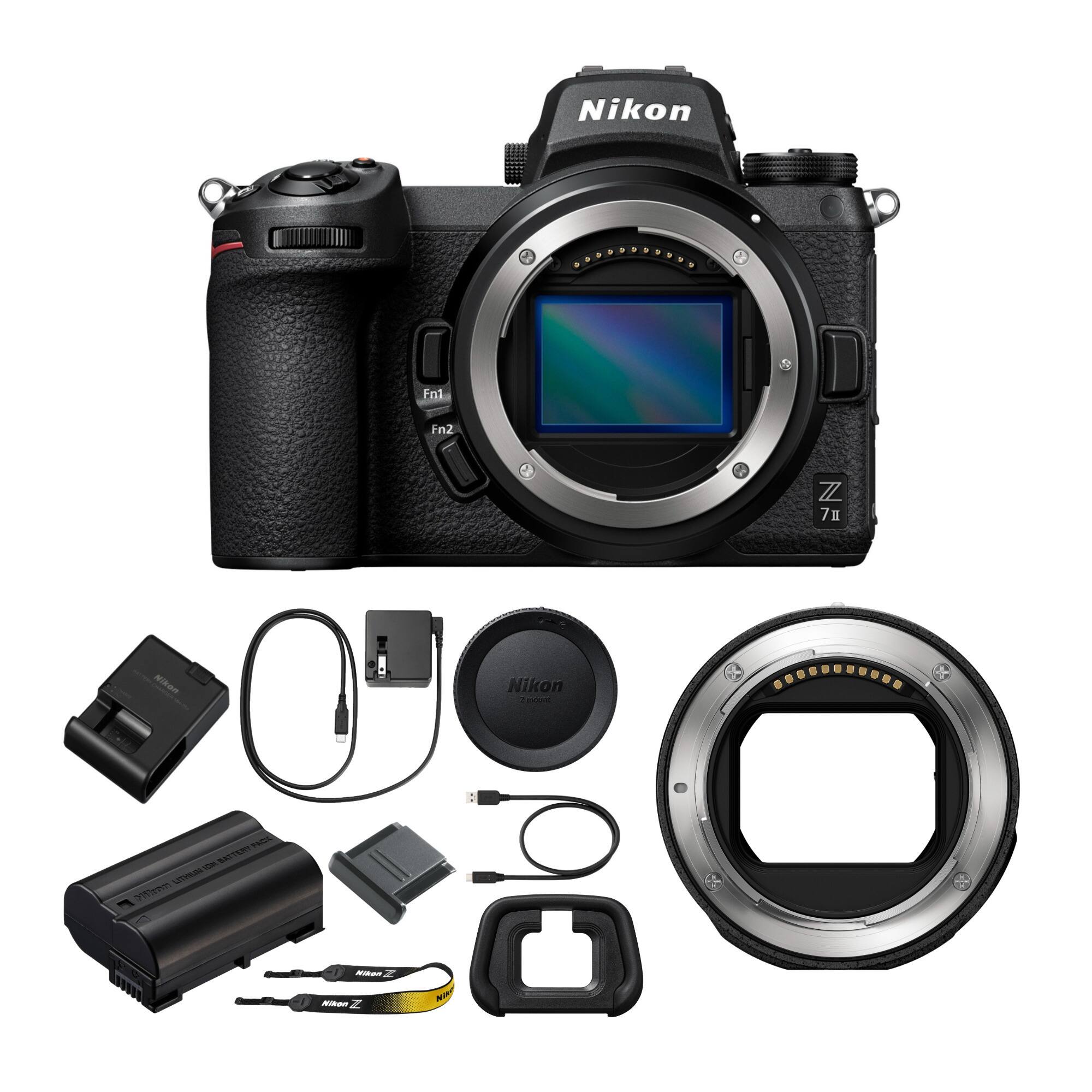Z7II Mirrorless Digital Camera Body with Nikon FTZ II Mount Adapter - Black