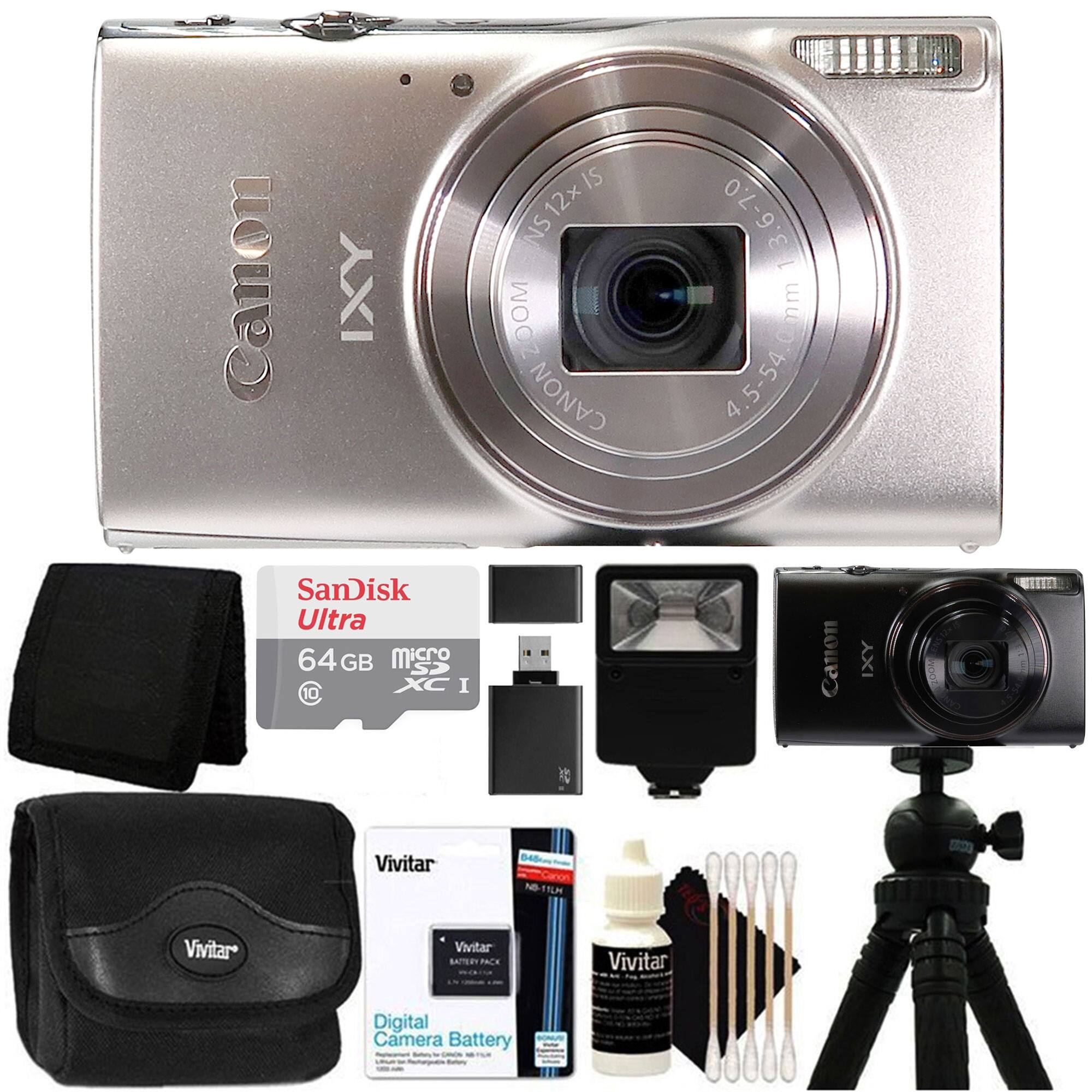 Canon - PowerShot IXY 650 HS Camera with 64GB Memory + Complete Accessory Kit Great for Gifts - Silver