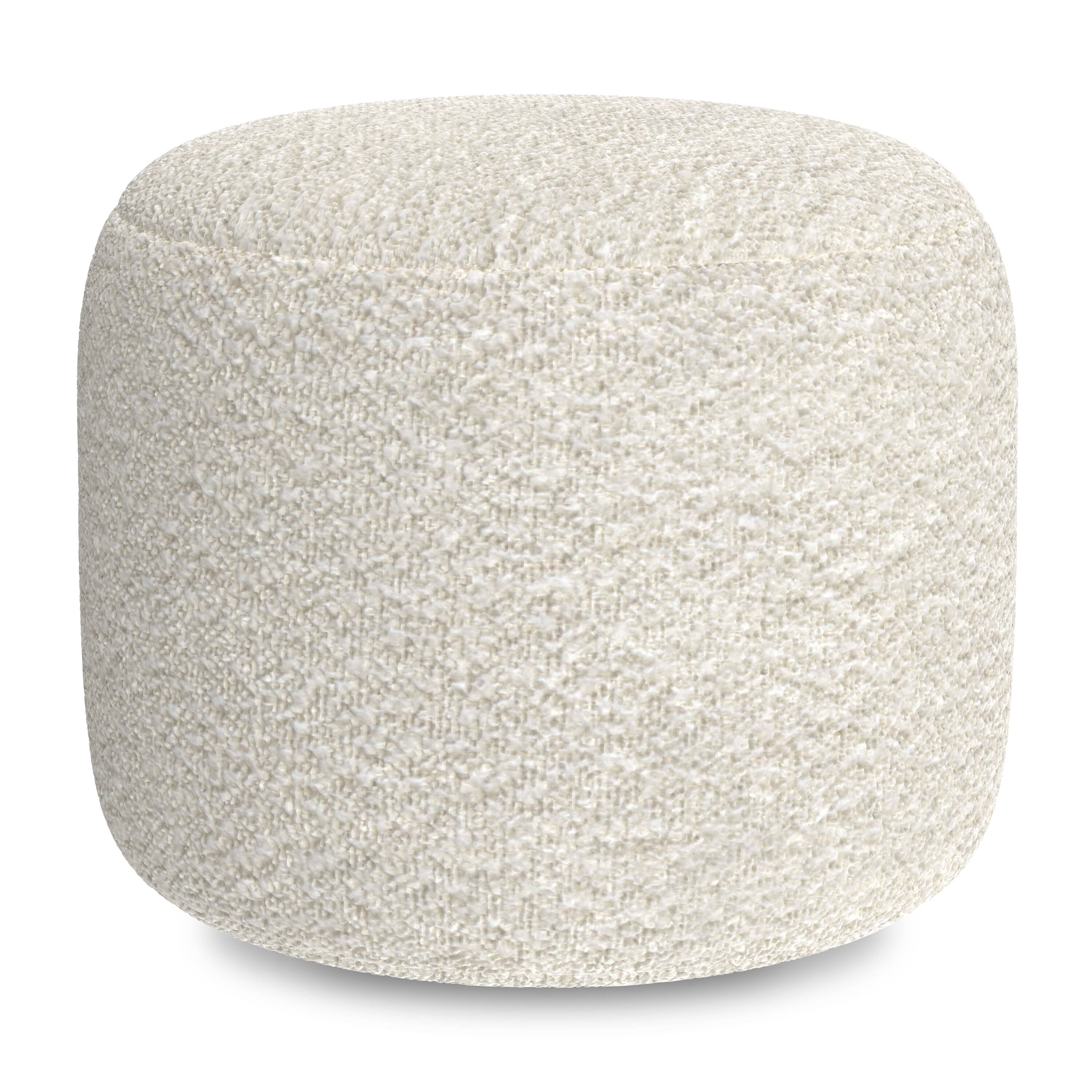 Alt View 3. Simpli Home - Chantal Round Pouf - White.