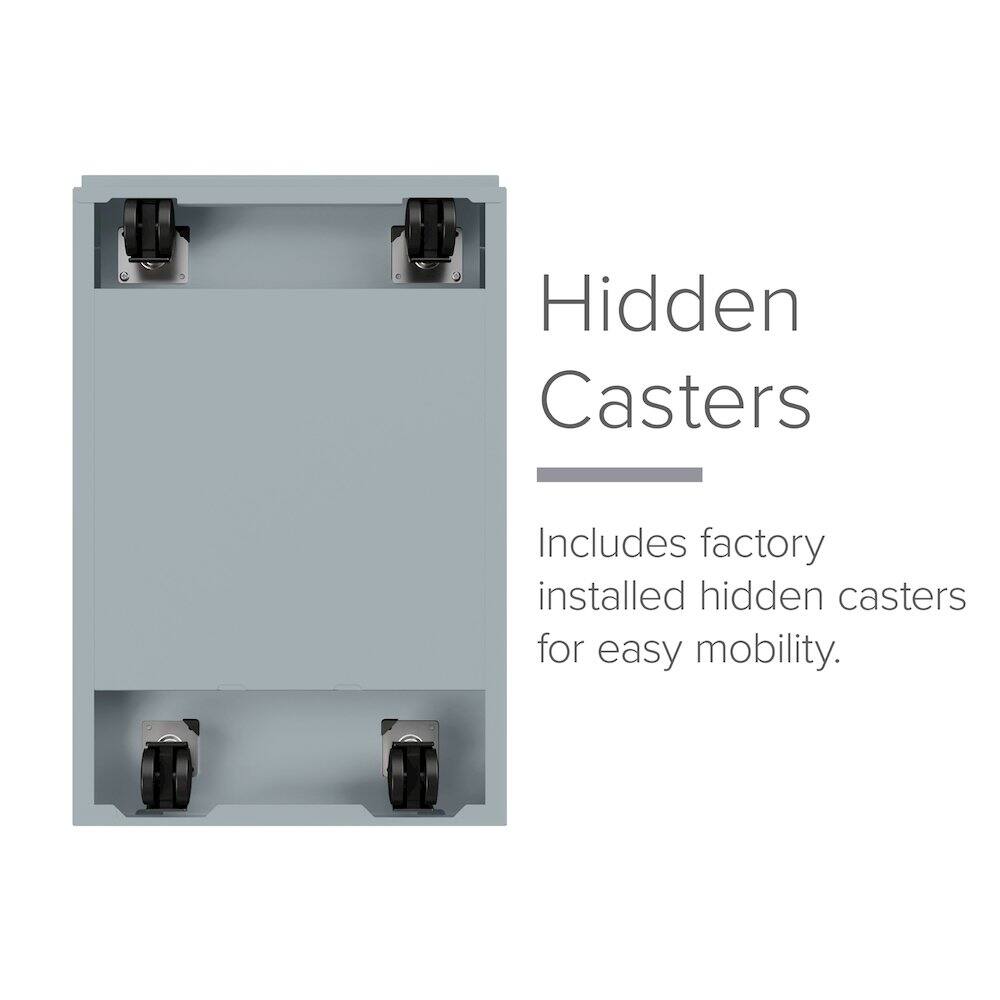 Hidden Casters  
Includes factory installed hidden casters for easy mobility.