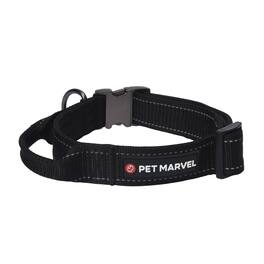 PET MARVEL - High Performance Tactical Dog Collar 1.25 in Wide with Handle, L - Black