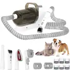 Front. Topteng - 5-in-1 Pet Grooming Vacuum Kit - Hair Clipper with Suction, 1.5L Dust Cup, Low Noise, 6 Guide Combs for Dogs & Cats.