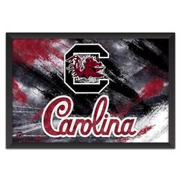 Sporticulture - South Carolina Gamecocks 14" x 20" Brush Stroke Logo Framed Art Print - Multicolor