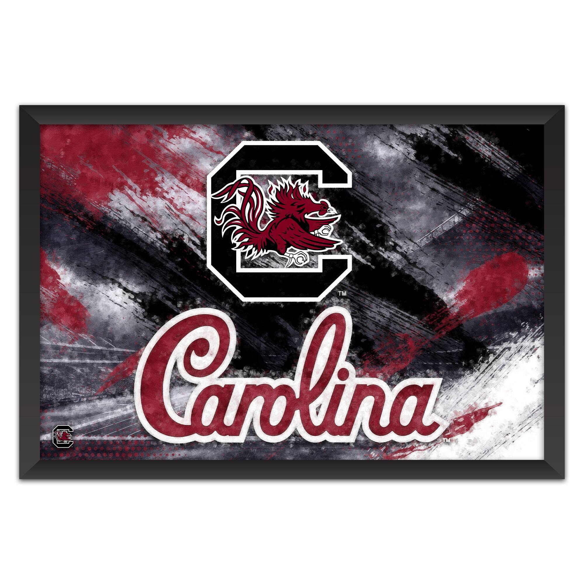 South Carolina Gamecocks 14" x 20" Brush Stroke Logo Framed Art Print
