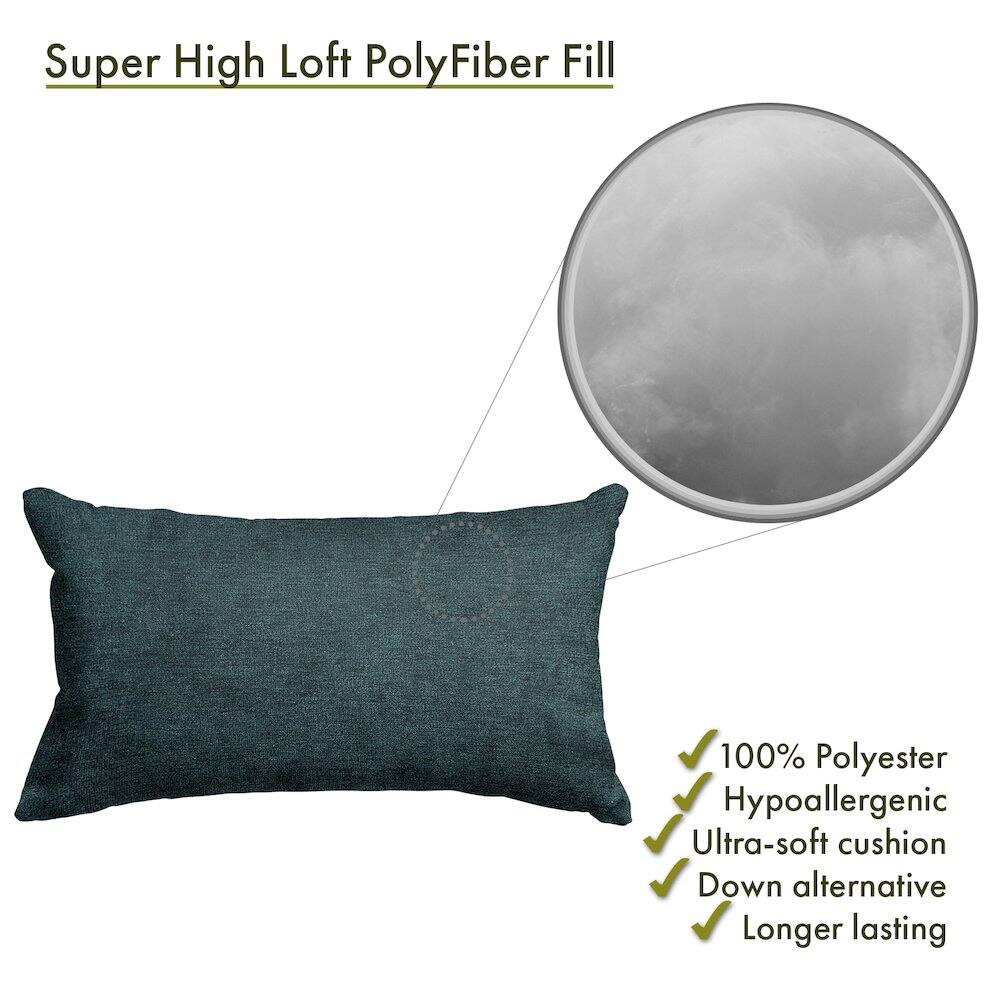 Super High Loft PolyFiber Fill

- 100% Polyester
- Hypoallergenic
- Ultra-soft cushion
- Down alternative
- Longer lasting