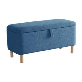 Lumina Wise - Cushion Padded Entryway Storage Ottoman Bench - Blue