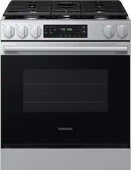 Samsung - 6.0 cu. ft. Bespoke Smart Slide-In Gas Range with No-Preheat Air Fry Max - Stainless Steel