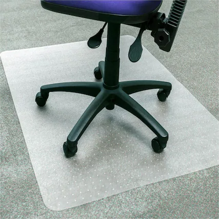 Front. Floortex - Advantagemat Plus APET Rectangular for Low/Standard Pile Carpets - 46" x 60" - Clear.