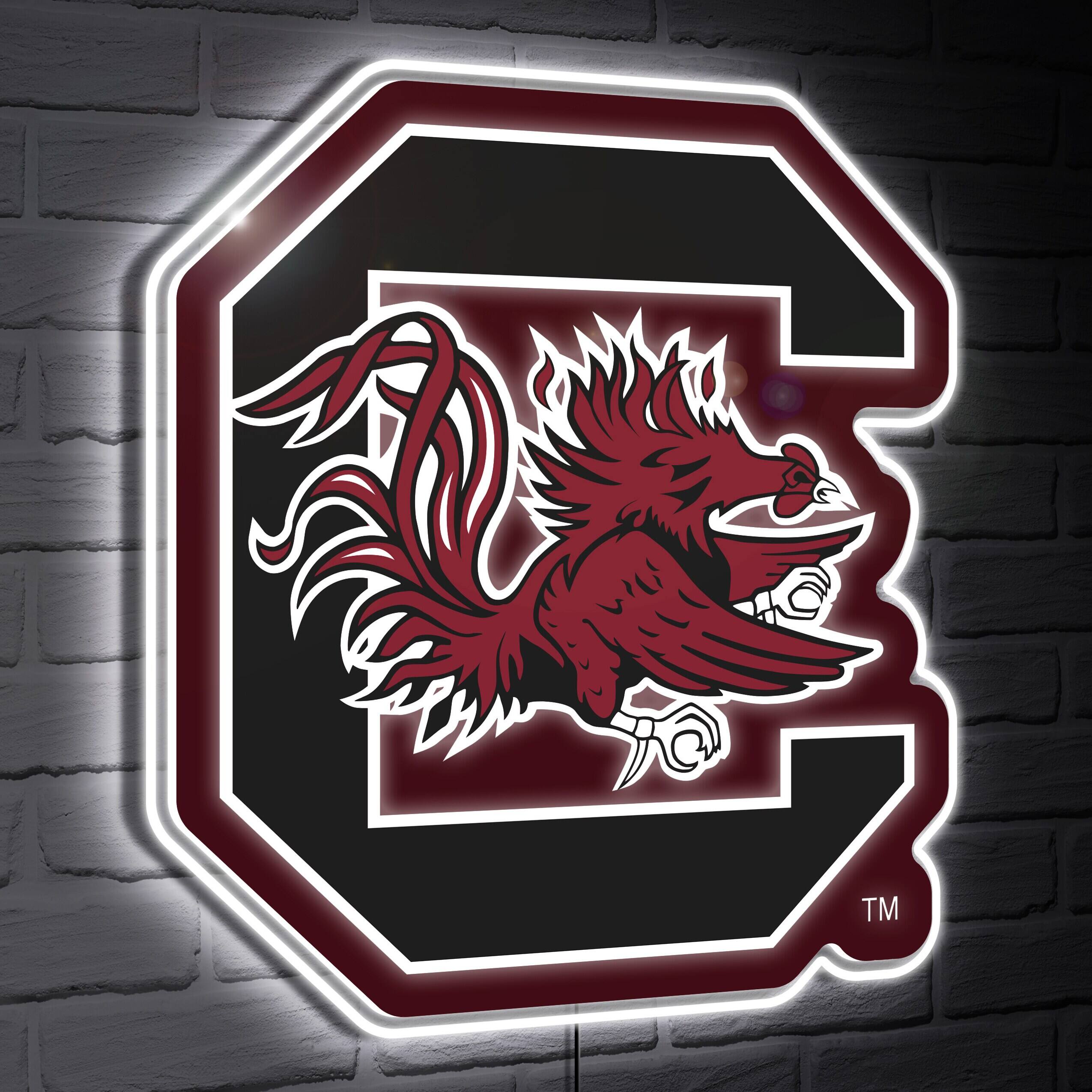 South Carolina Gamecocks LED Team Logo Shaped Lighted Wall Sign