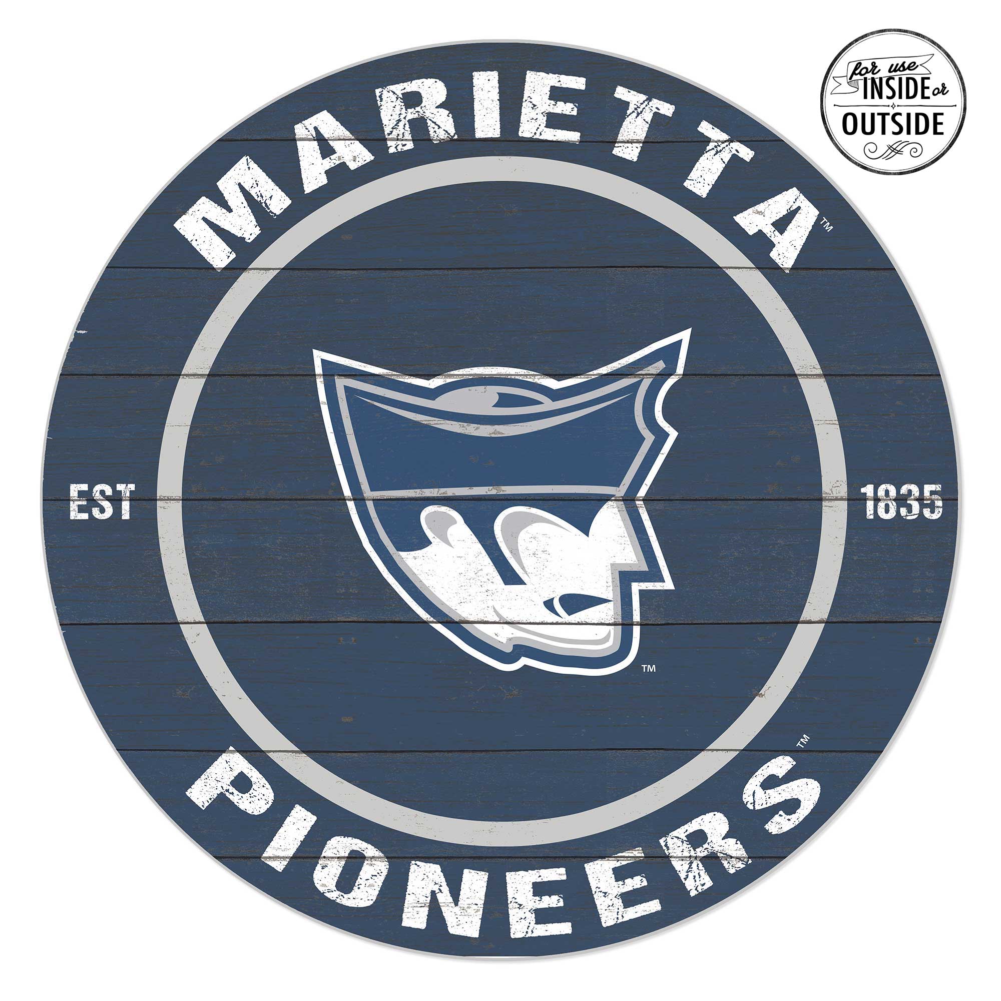 Marietta College Pioneers 20" x 20" Indoor/Outdoor Circle Sign