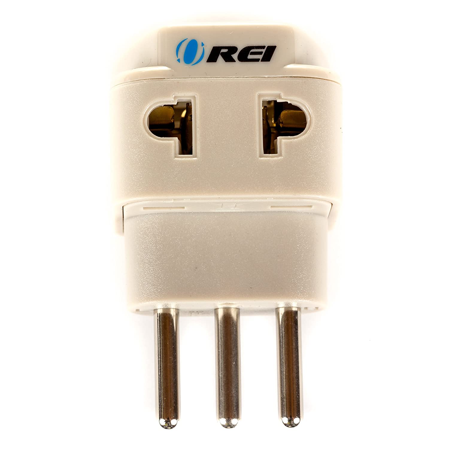 Alt View 2. Orei - OREI Grounded Universal 2-in-1 Plug Adapter – Type L for Italy, Uruguay & More - Beige.