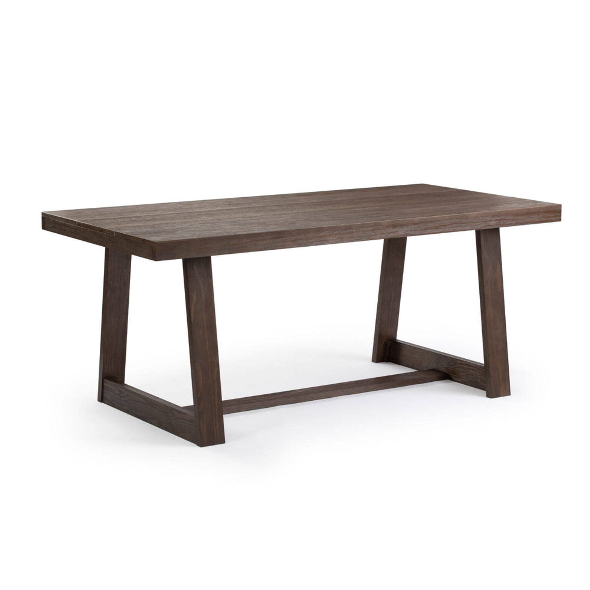 Alt View 2. Plank+Beam - 72" Classic Solid Wood Dining Table Set with Bench, Walnut Wirebrush, + 4 Chairs Blonde - Walnut Wirebrush, Blonde.
