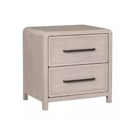 Manhattan Lane - Giva Nightstand, 2 Drawers, USB A-C, Finish, 24 Inch - Natural Oak Beige Brown