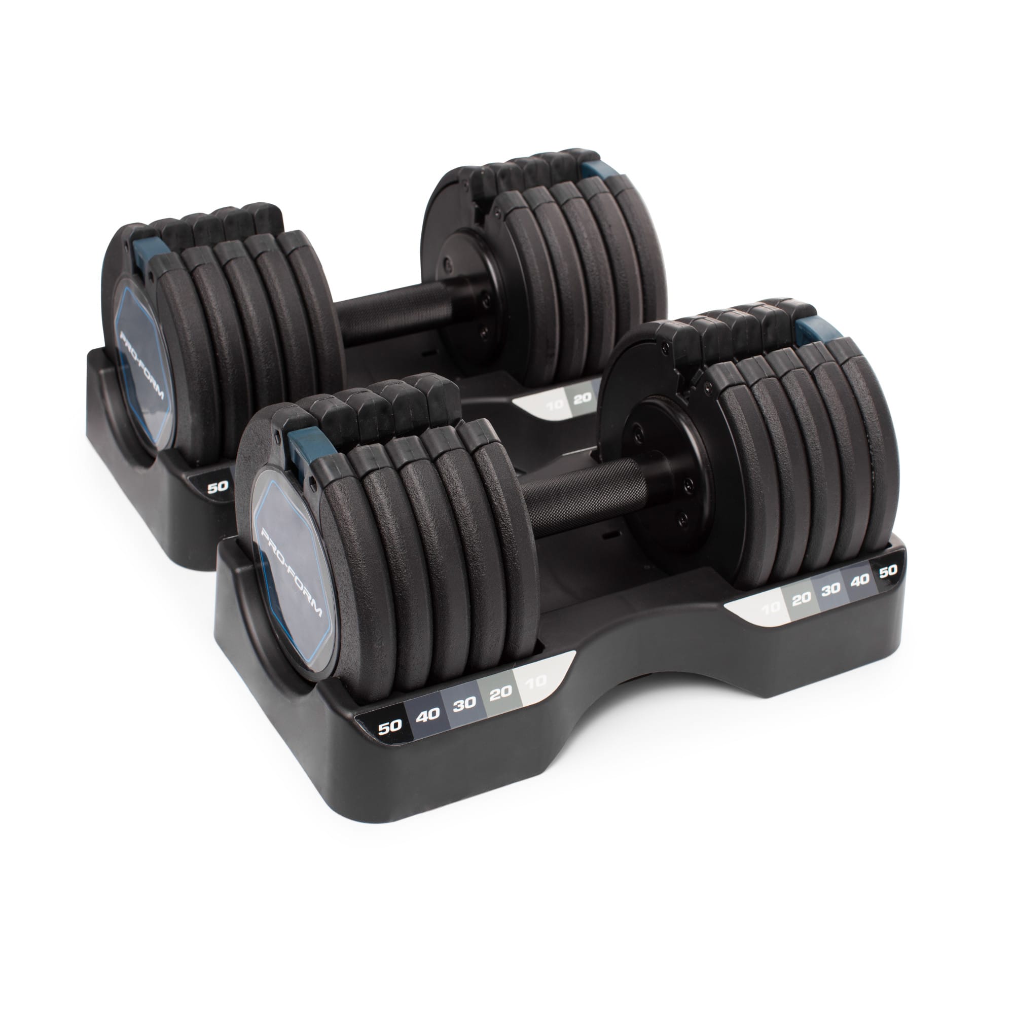 ProForm - 50 lb Select-A-Weight Dumbbell Set - Black