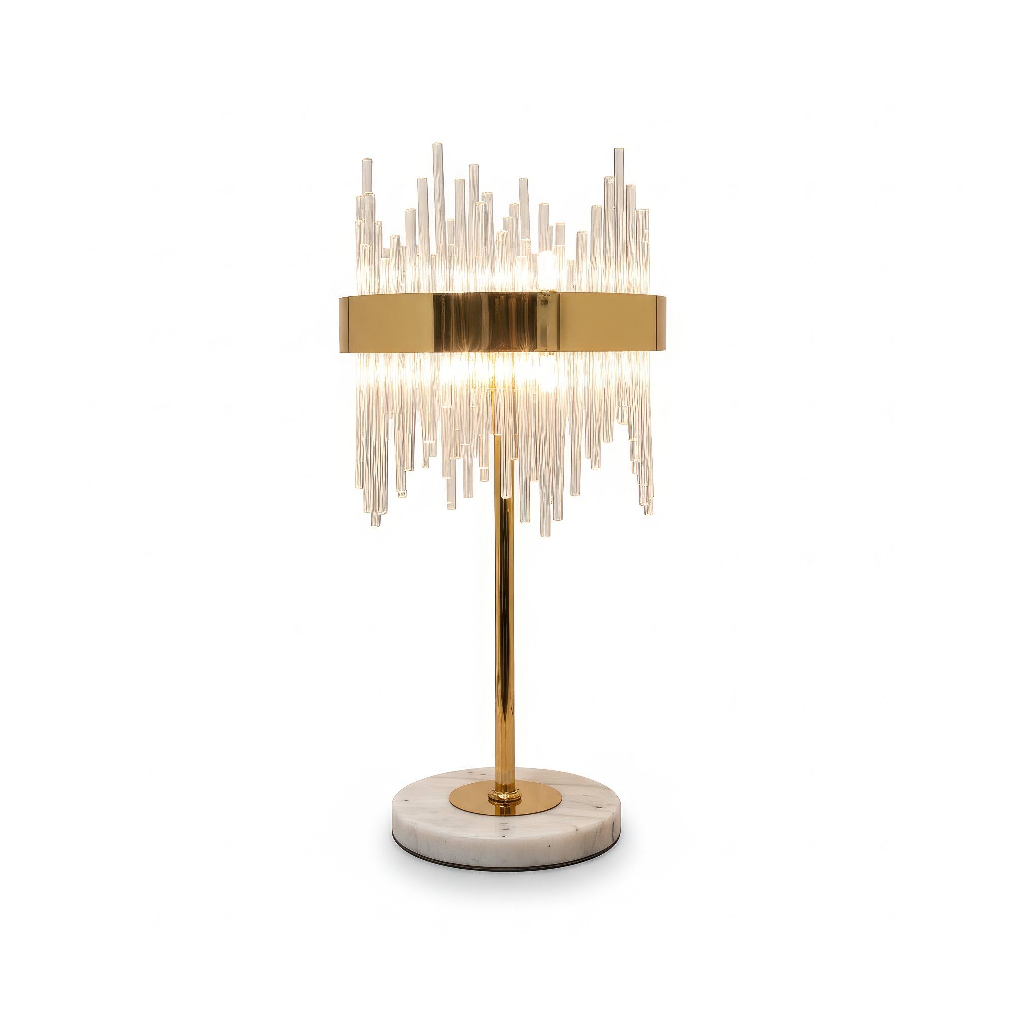 Angle. FC Design - 24"H Bronze & Marble Vase w/ Clear Textured Skyline Shade Table Lamp.