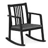 Front. Costway - Costway 1 PCS Rocking Chair with Cushioned Seat, Slatted Back & Curved Armrests for Living Room - Black + Gray.