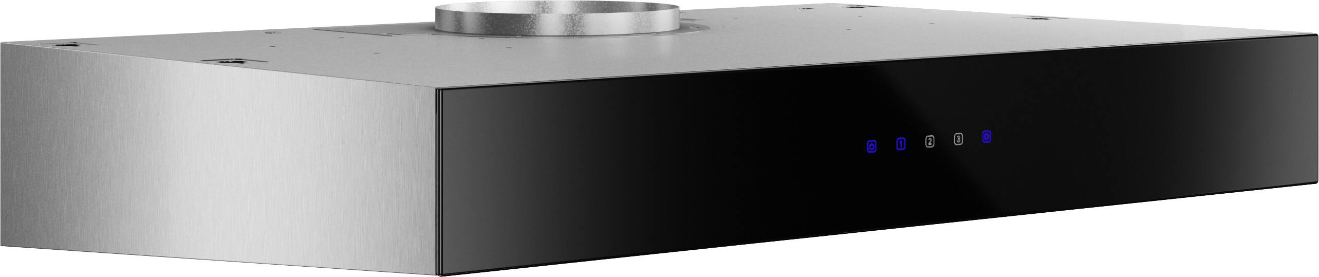 Left. Zephyr - Vetro 30 in. 500 CFM Under Cabinet Mount Range Hood with LED Light - Black.