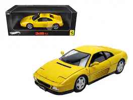 1989 Ferrari 348 TB Elite Edition 1/18 Diecast Car Model by Hot Wheels - Yellow