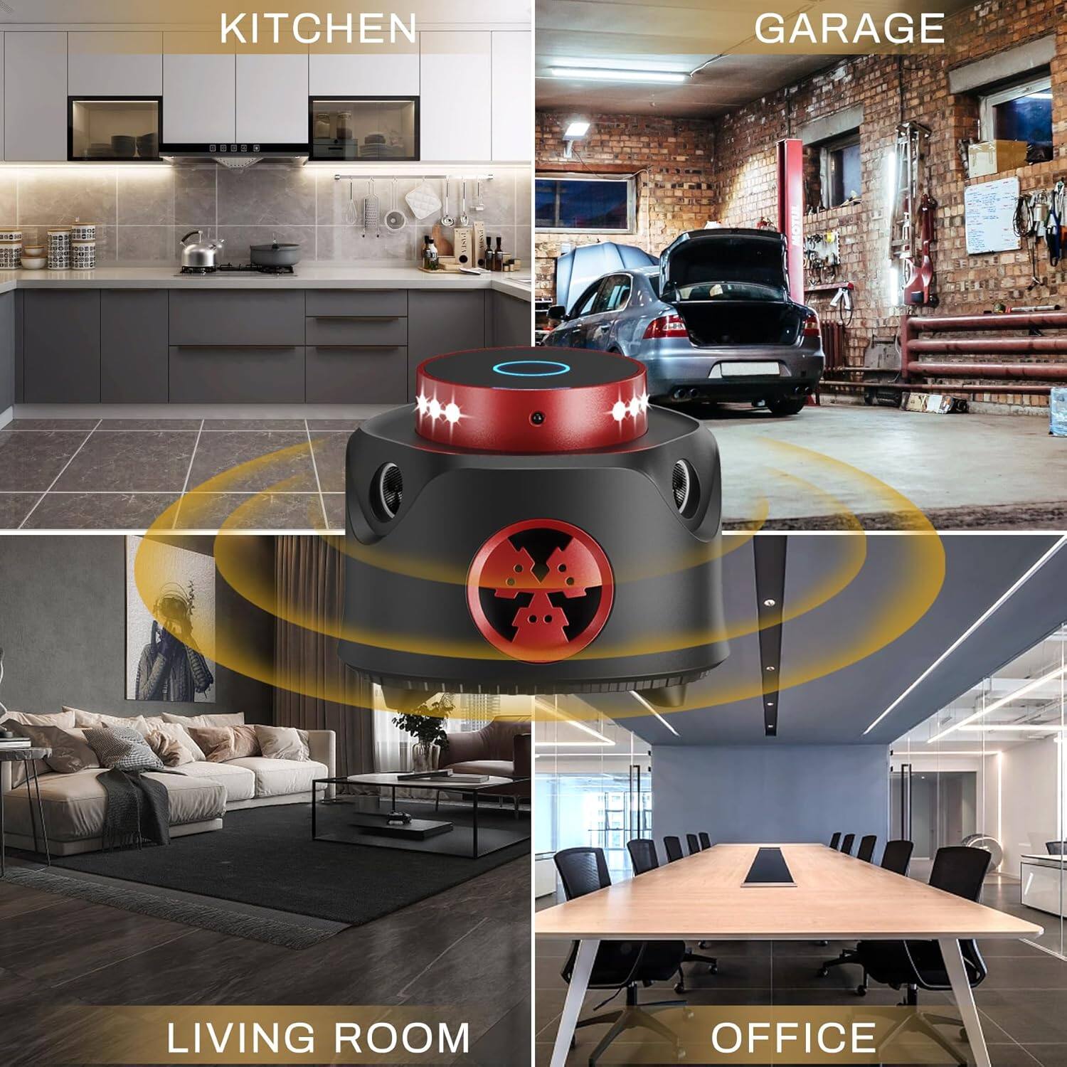 1. KITCHEN
2. GARAGE
3. LIVING ROOM
4. OFFICE