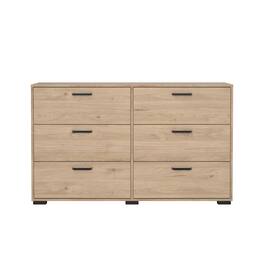 Tvilum - Sofia 6 Drawer Double Dresser, Jackson Hickory - Brown