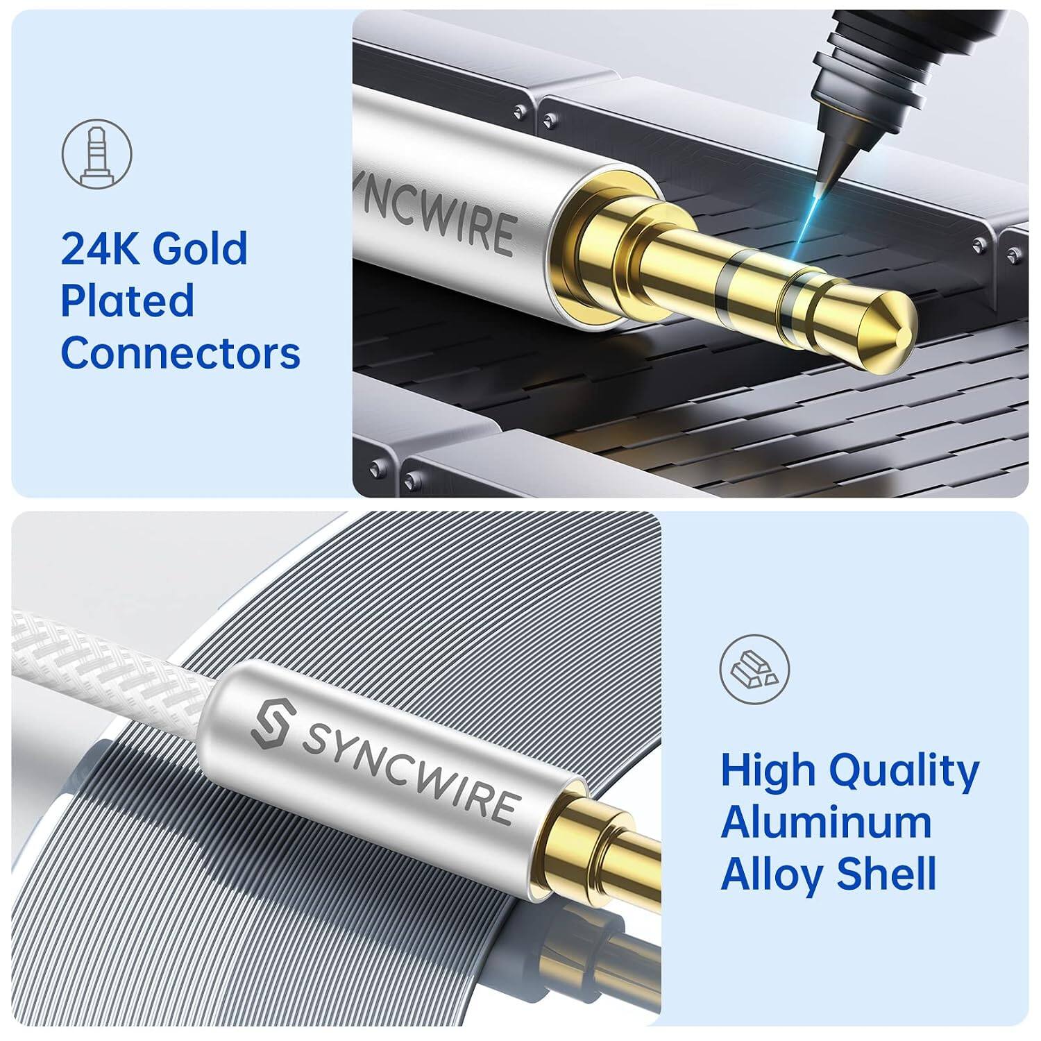24K Gold Plated Connectors  
SYNCWIRE  
High Quality Aluminum Alloy Shell