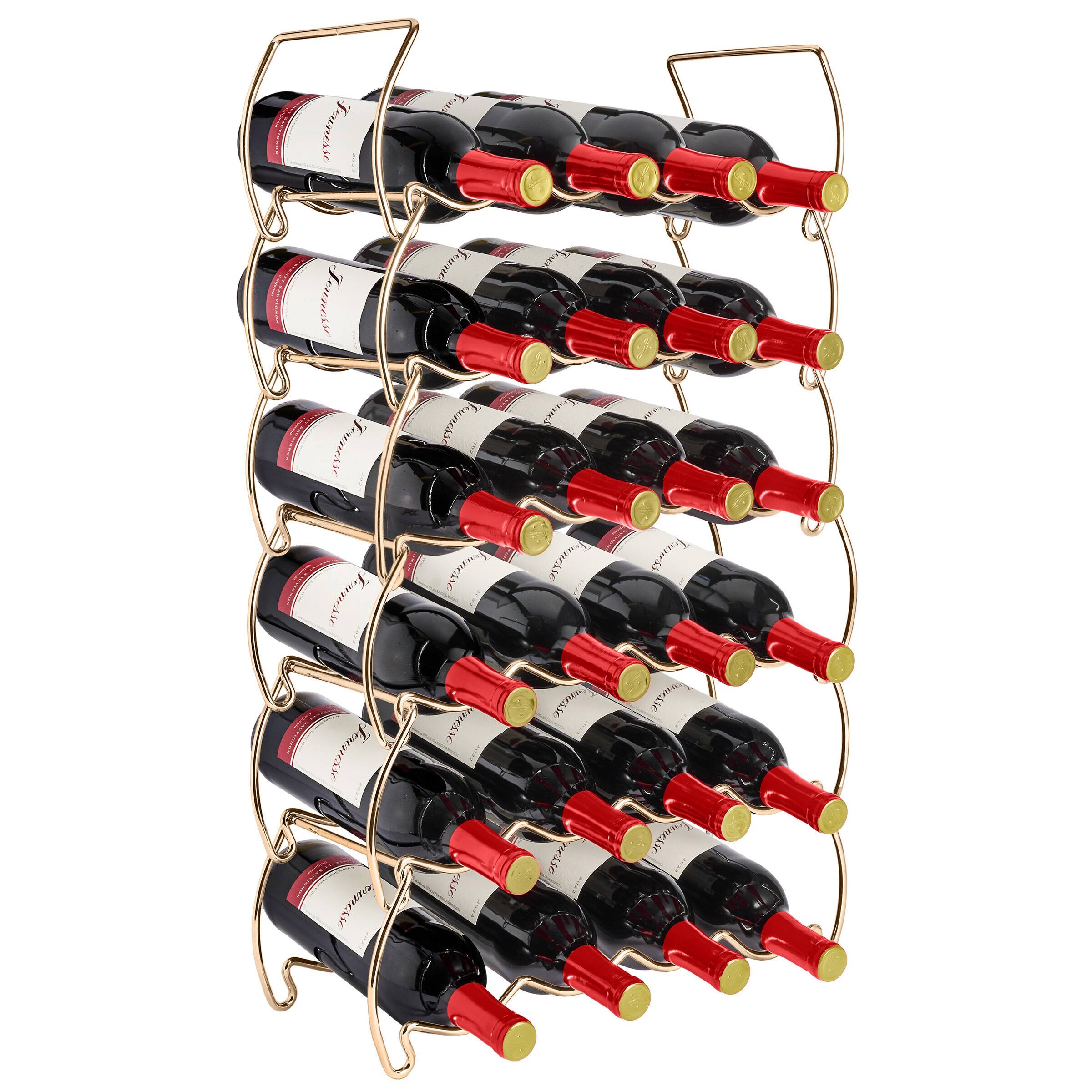 Sorbus - 3-Tier Stackable Wine Rack - Classic Style Wine Racks for Bottles - Perfect for Bar, Wine Cellar, Basement - Copper