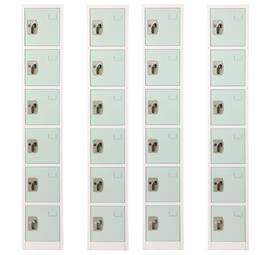 AdirOffice - Storage Locker 629-Series 72" H 6-Tier Steel Key Lock 6-Shelf Locker with Key Lock, 4/Pack - Misty Green