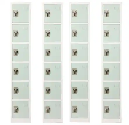 Front. AdirOffice - Storage Locker 629-Series 72" H 6-Tier Steel Key Lock 6-Shelf Locker with Key Lock, 4/Pack - Misty Green.