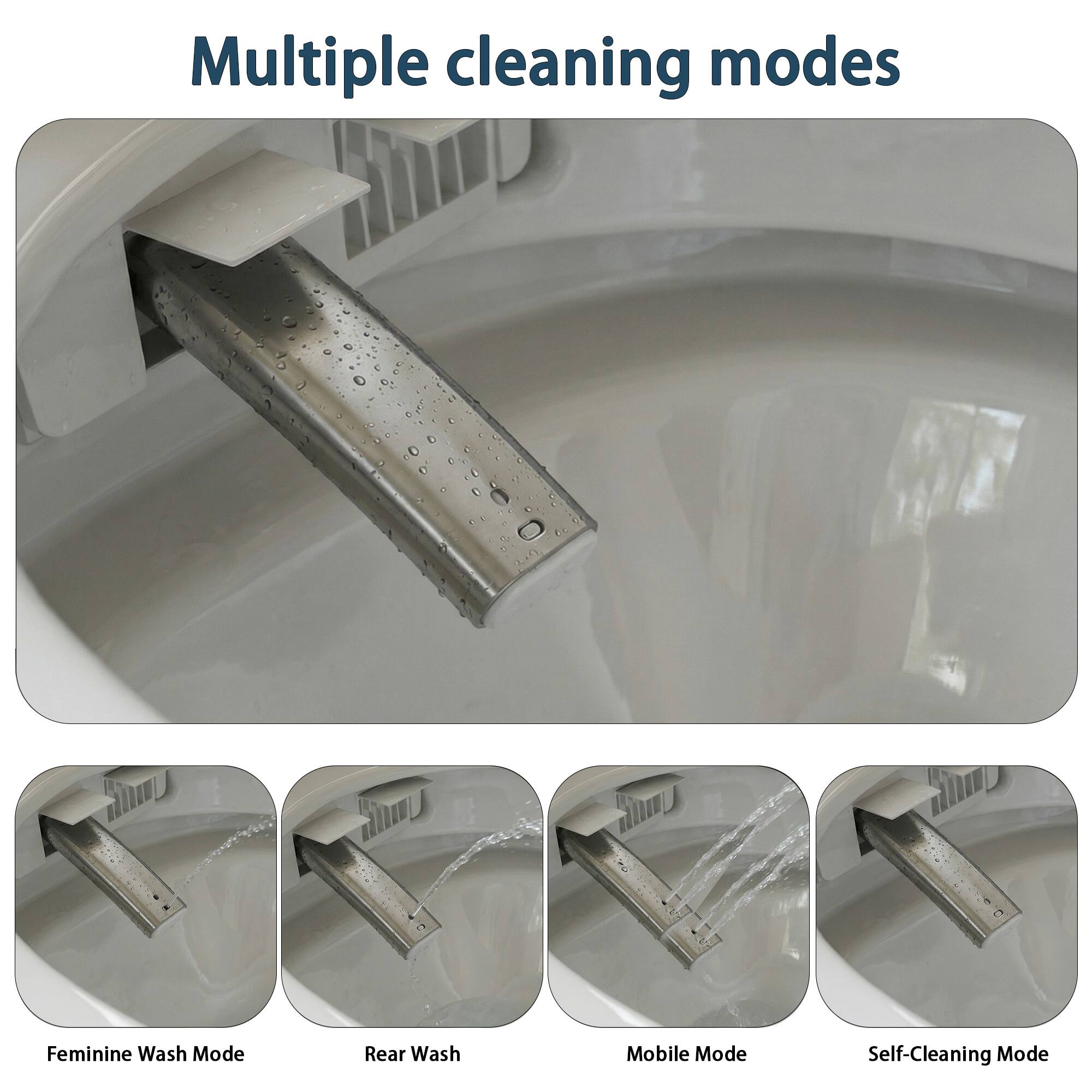 Multiple cleaning modes

- Feminine Wash Mode
- Rear Wash
- Mobile Mode
- Self-Cleaning Mode