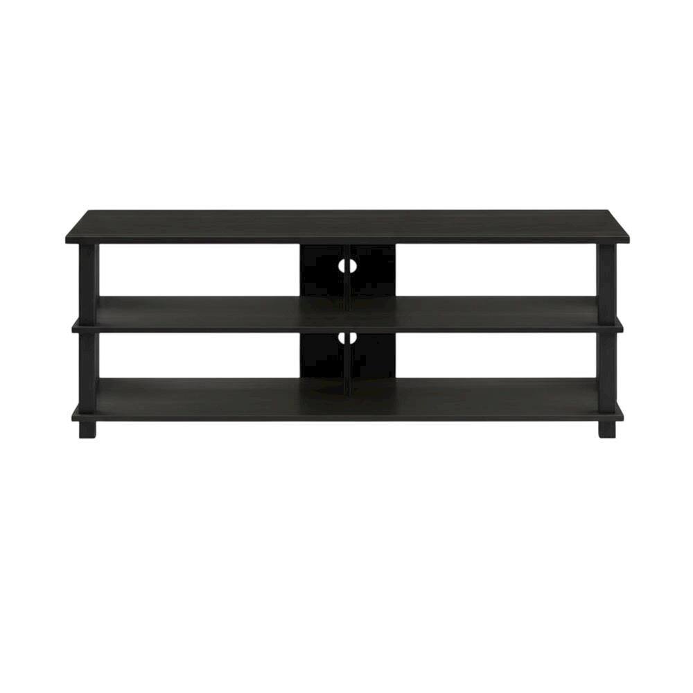 Alt View 3. FurniFact - Wooden 3-Tier TV Stand, TVs up to 50 inches, Espresso/Black finish, spacious - Black.