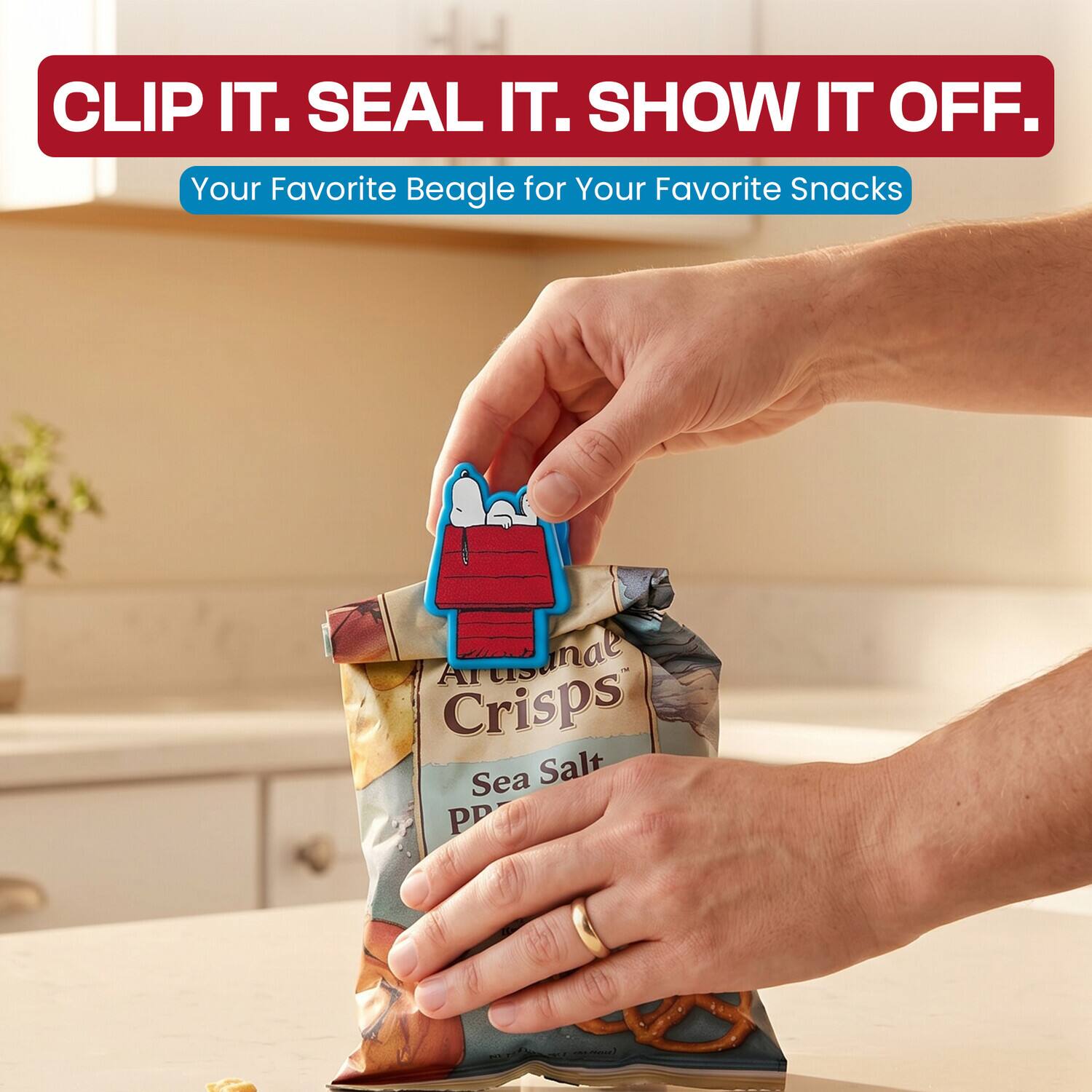 CLIP IT. SEAL IT. SHOW IT OFF.  
Your Favorite Beagle for Your Favorite Snacks