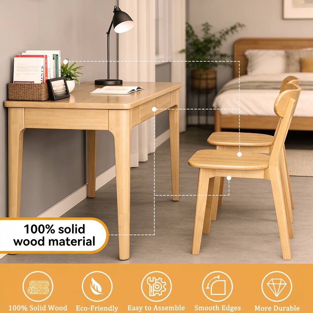 100% solid wood material  
100% Solid Wood  
Eco-Friendly  
Easy to Assemble  
Smooth Edges  
More Durable