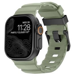 Dteck - Sport Band for Apple Watch Ultra 49mm/Series 11 10 9 8 7 6 5 4 SE 44/45/46mm, Durable Silicone Strap with Metal Hardware - Grass green-Black Buckle
