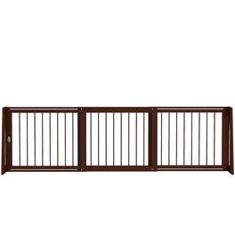 Pawhut - Freestanding Pet Gate, Wooden Dog Gate with 28"-75" Retractable Length, Support Feet, Non-Slip Mats, 3 Panel