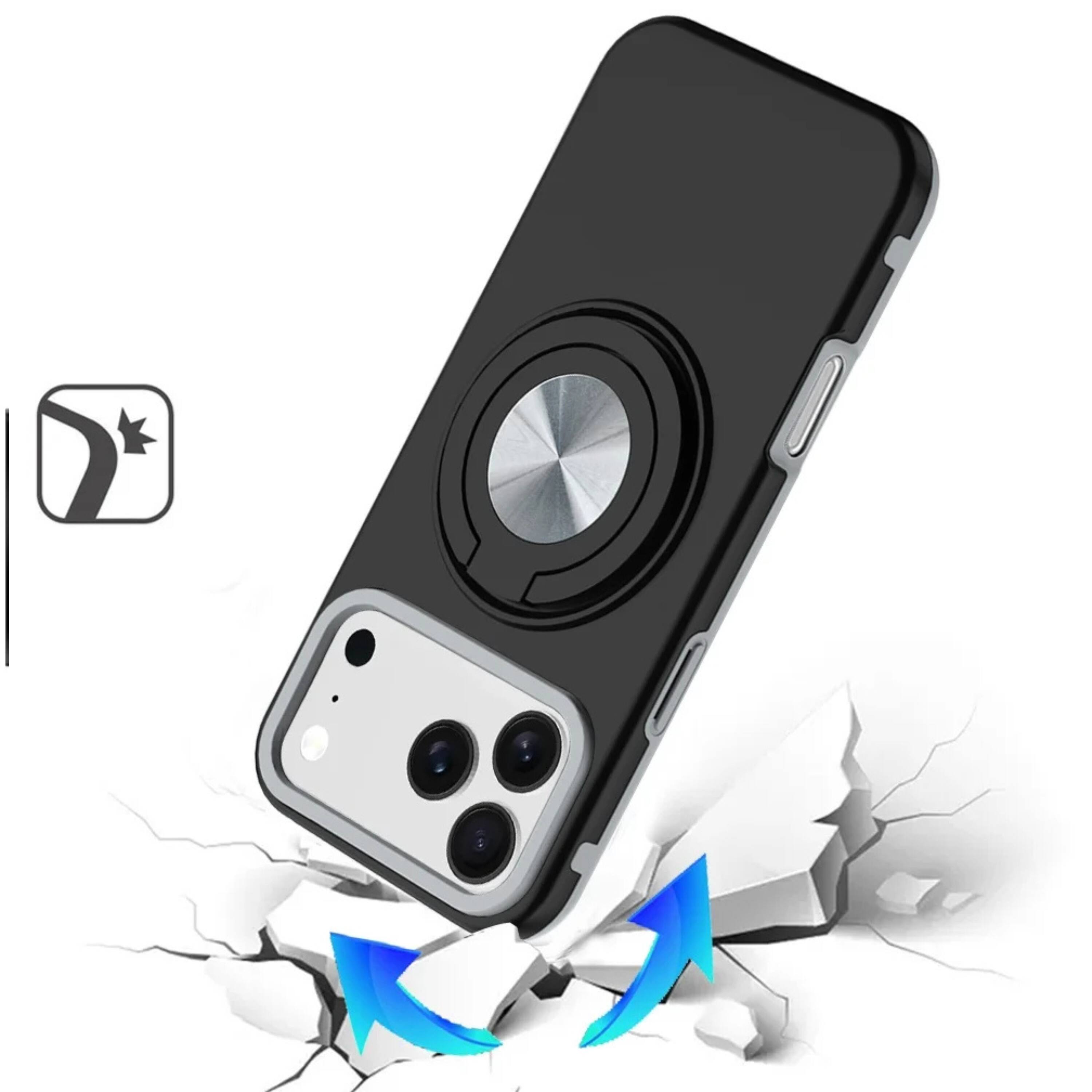 Angle. Kitcheniva - Shockproof Ring Stand Protective Cover With 2 Tempered Glass For Samsung S24 S25 Plus Blue - Blue.
