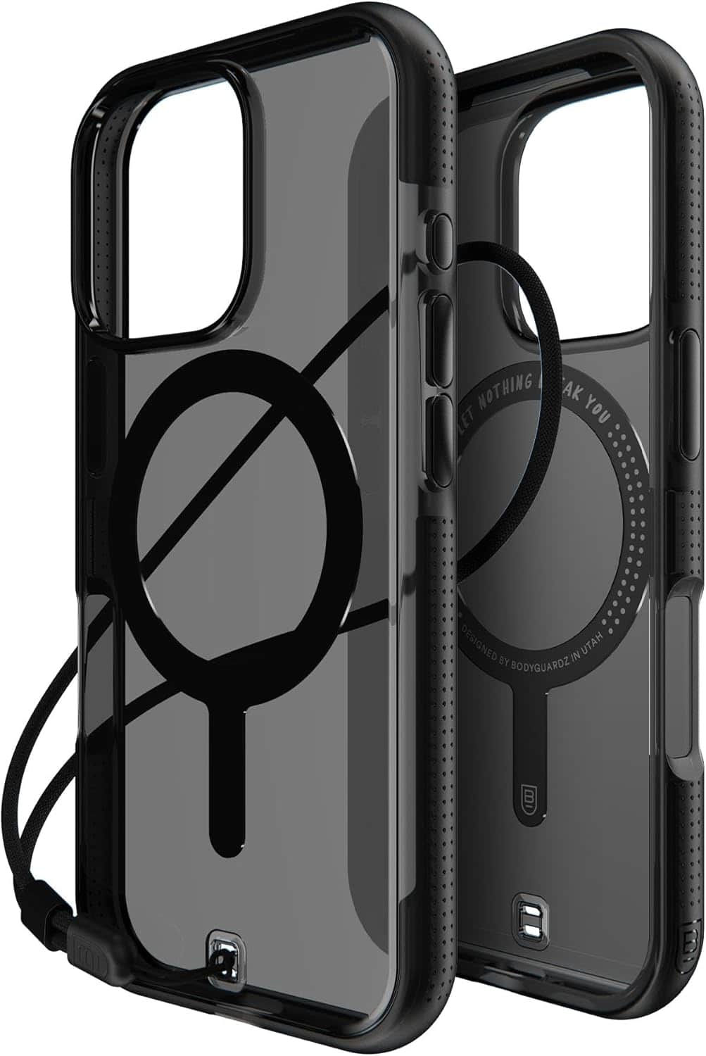 BodyGuardz - Ace Pro with MagSafe Case - iPhone 16 Pro - Smoke Black