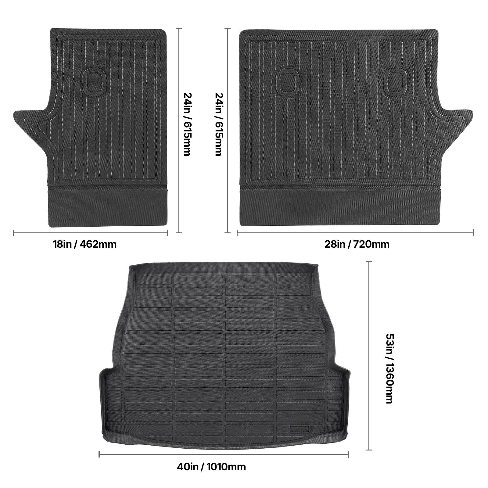 24in / 615mm  
18in / 462mm  
28in / 720mm  
53in / 1360mm  
40in / 1010mm