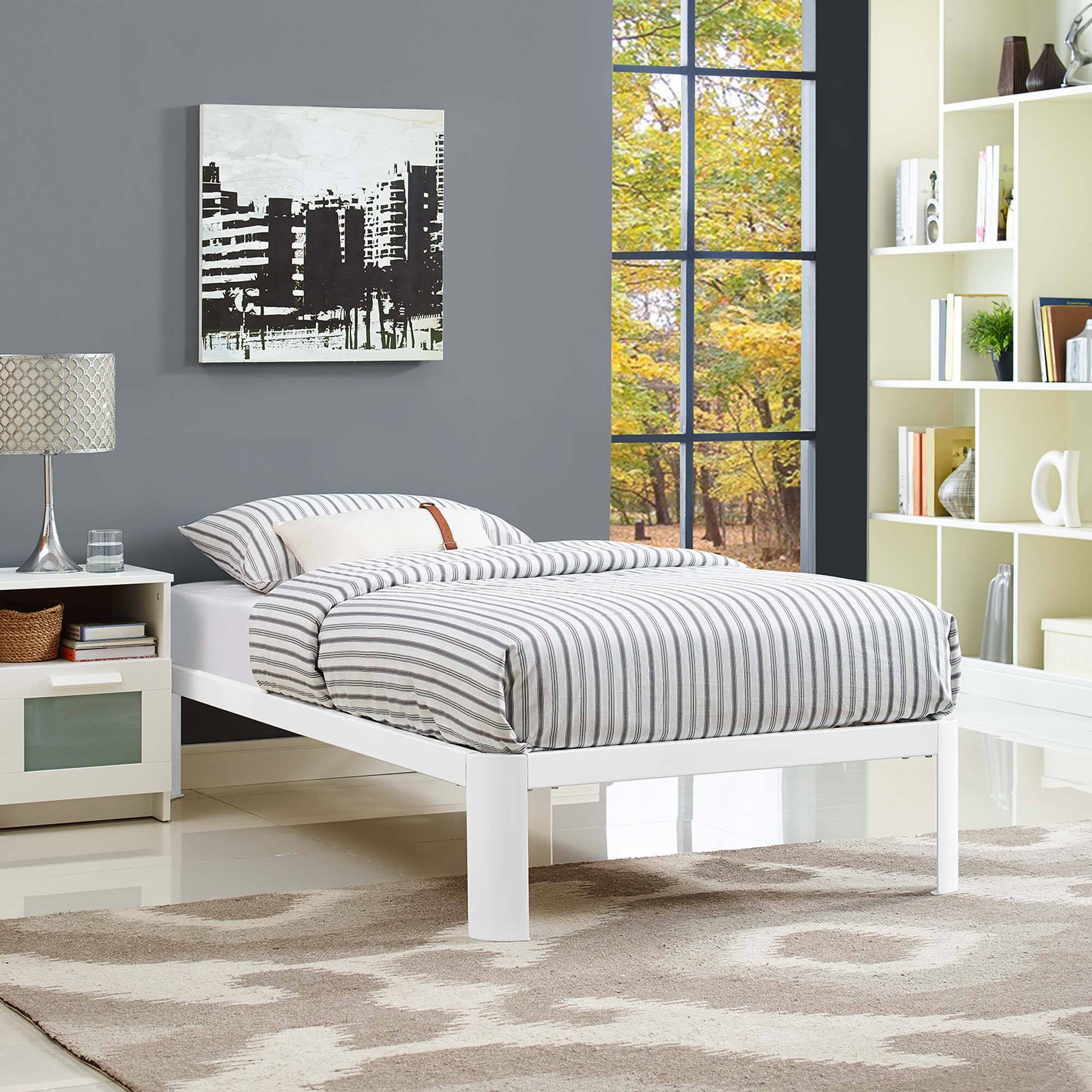 Alt View 2. Modway - Harlow Performance Velvet Twin Platform Bed Frame - Red.