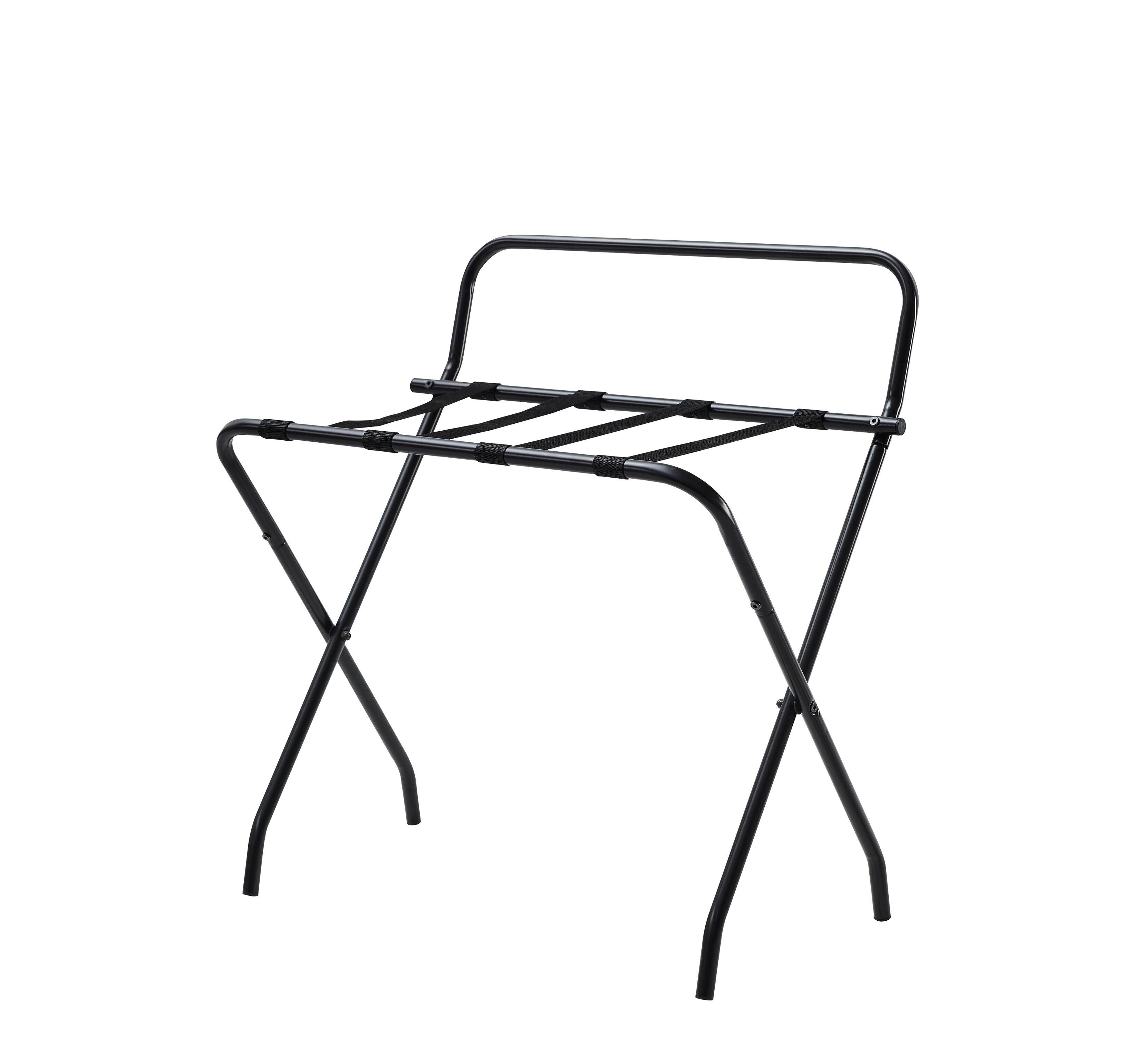 Angle. Kings Brand Furniture - Kings Brand Furniture Foldable Luggage Rack with Straps Heavy Duty Suitcase Stand - Black.